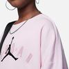 Jordan Soft Touch Mixed Letter Logo Crew Neck Casual Loose Fleece Sweatshirt Kids Tops Foam-Pink FV6015-663