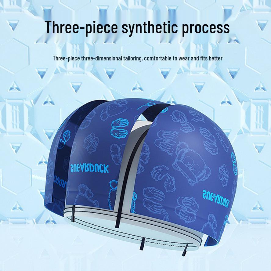 Comfortable Plus Size Swim Cap with High Elasticity, Breathable Fabric, and Ear Protection for Men and Women with Long Hair