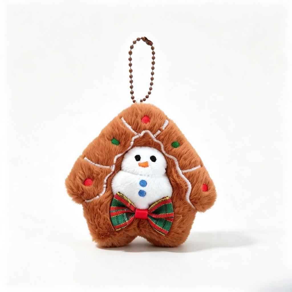 Christmas plush embroidery pendant, Christmas tree decoration, snowman, gingerbread house, holiday party supplies package, hangi