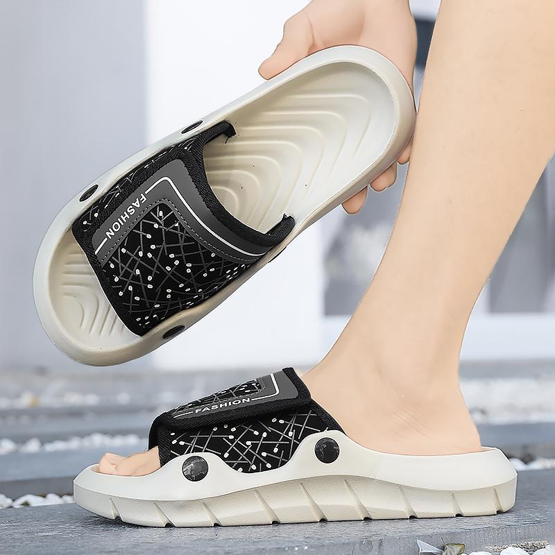 Summer Men's and Women's Casual Flat Indoor-outdoor Non-slip Beach Slippers Sandals Couple Plus Size Flip-flops