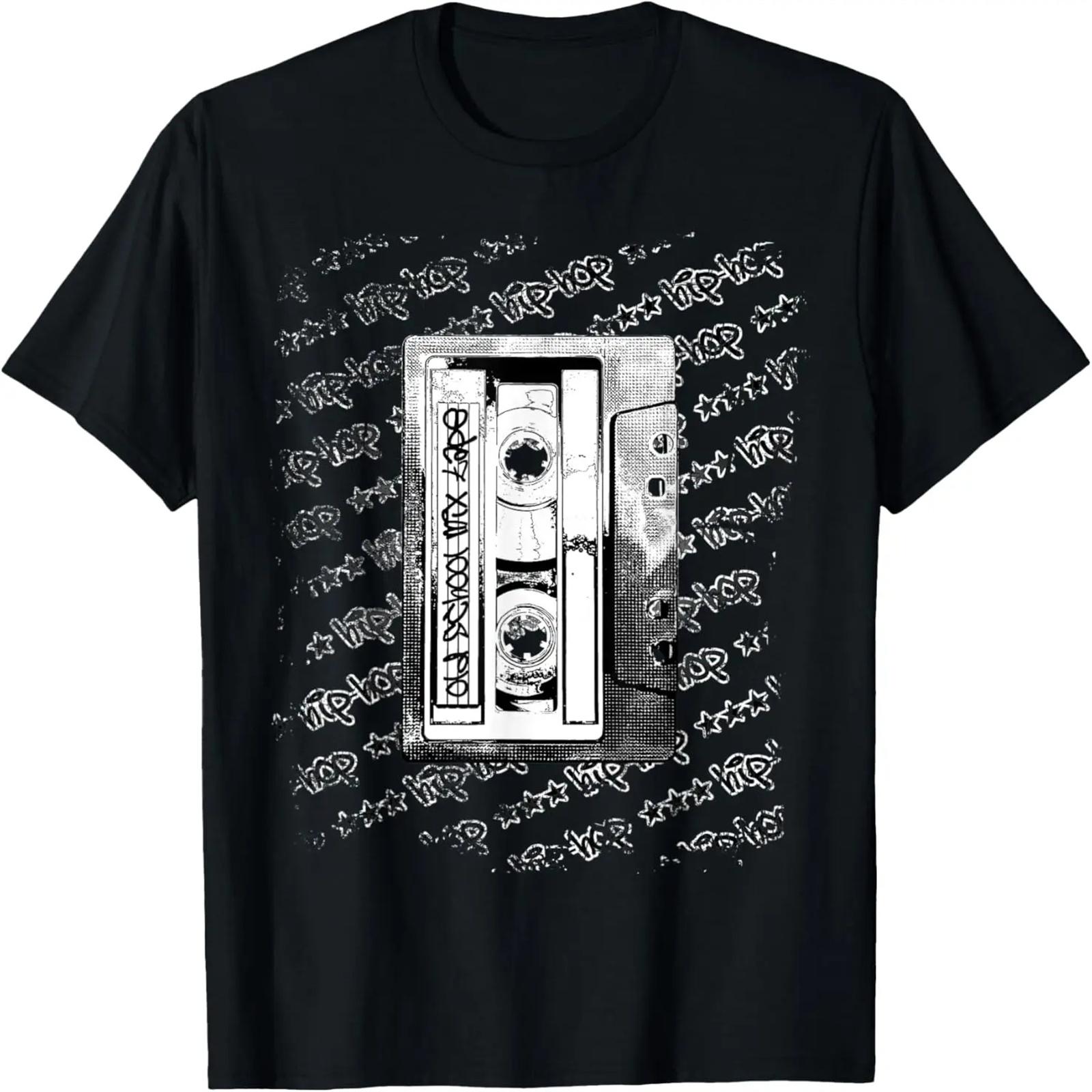 

Retro hiphop cassette hip-hop graffiti vintage style T-Shirt XXXXXL чёрный