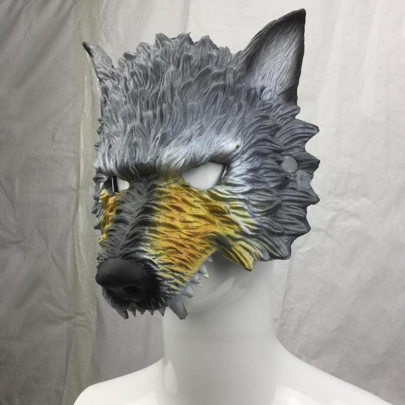 3D Wolf for Head Mask Halloween Party Wolf Costume Mask for Women Men Halloween Dress-up Christmas Party Stage Performan