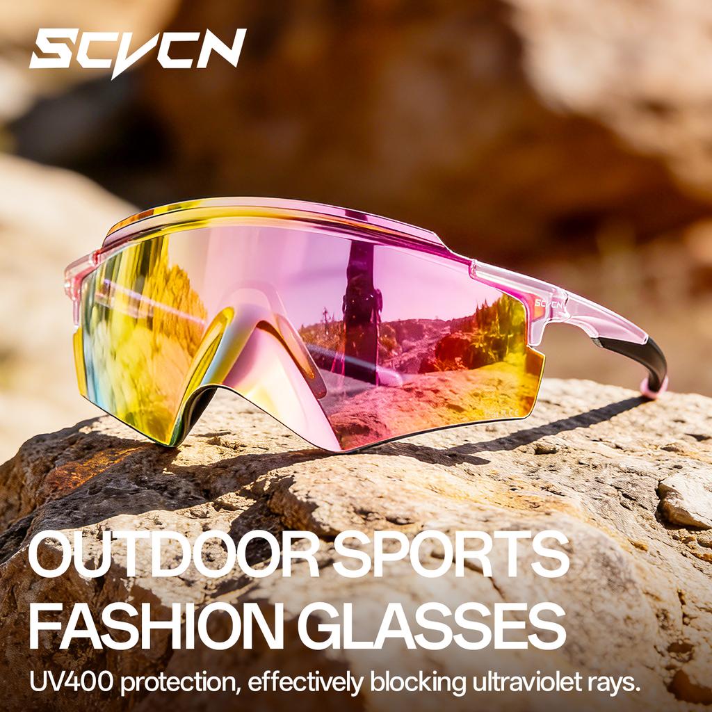 SCVCN Cycling Sunglasses Hiking Eyewear for Men Lenses Cycling Road Mountain Bike Glasses Women Casual Hiking Windproof 2026