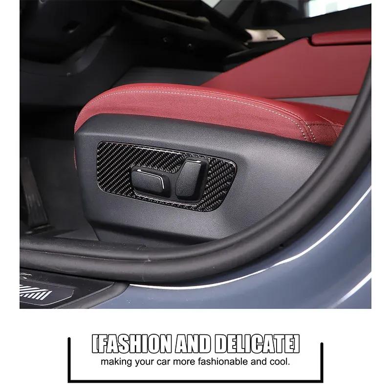 Metyoucar For BMW X3 G45 2025-2026 Soft Carbon Fiber Car Front Seat Adjustment Switch Panel Cover Trim Sticker Car Accessories