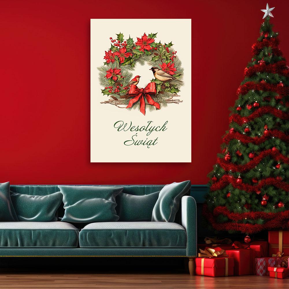 Canvas Print, Merry Christmas Garland