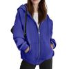Fashion Womens Zipper Hooded Cardigan Sweatshirt Casual Loose Fleece Jacket
