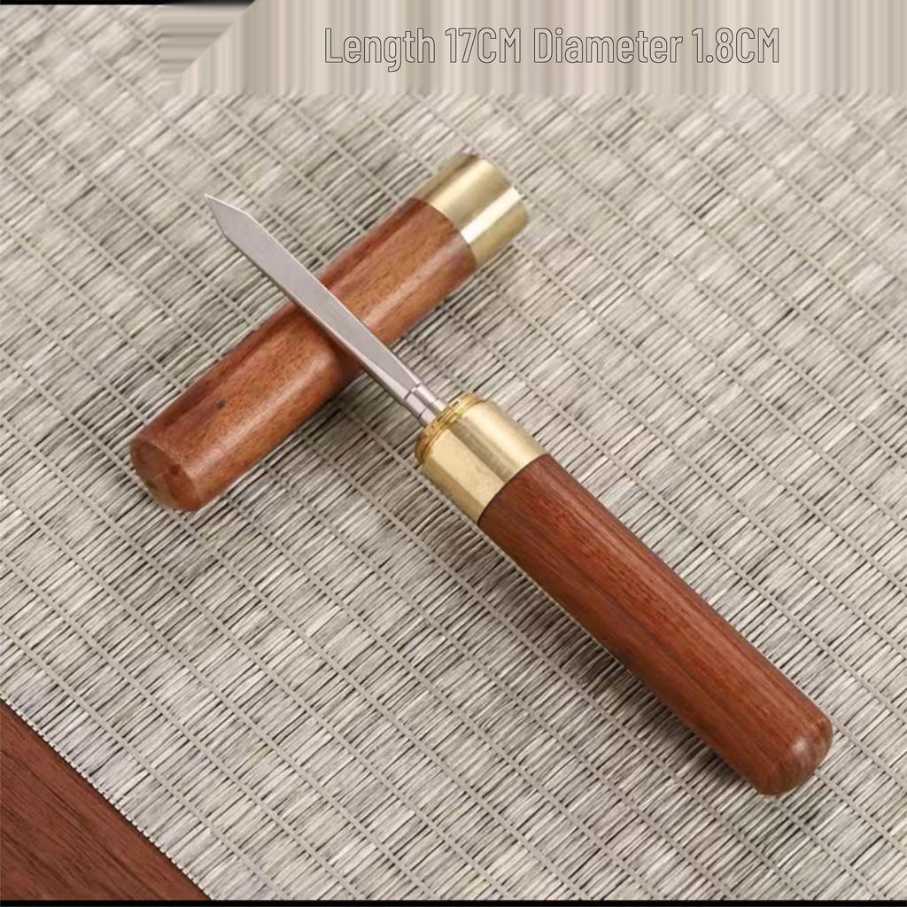 Small Ebony Rosewood Tea Knife & Needle for Pu'er Tea Ceremony with Laser Logo