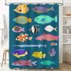 Vibrant Underwater World Fish Shower Curtain Set for Bathroom Decoration Multiple Sizes Available On