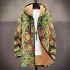 New Jacket Multi-colored Pattern Elements B1 Zipper Hooded Cardigan Thickened Winter Fleece Trendy Padded Clothes