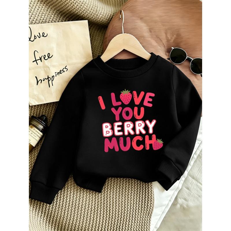 European Sizes Cute Print Pattern 0-3 Years Old Kid Comfortable Spring Autumn Thin Round Neck Sweatshirt Strawberry Design Suitable for Outdoor Wear