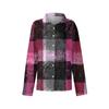 Women's Casual Fashion Plaid Print Half-Open Collar Long Sleeve Shirt