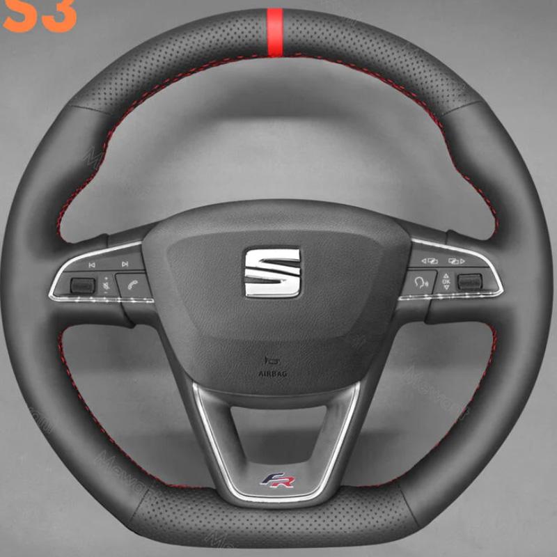 DIY copper stripe suede Car Steering