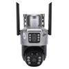 4G Security Camera with Solar Panel Dual Lens 4MP HD Motion Detection Water Proof Wireless PTZ Security Camera for