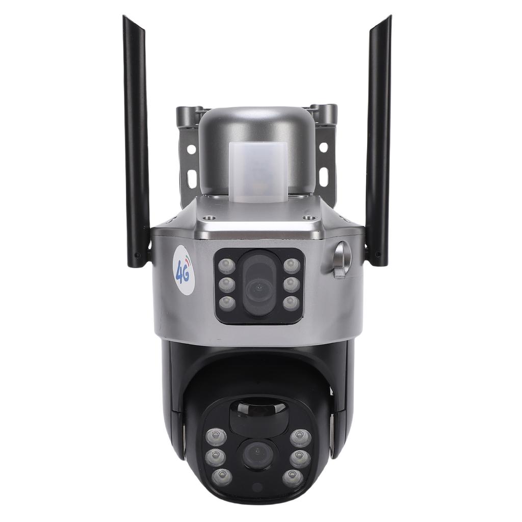 4G Security Camera with Solar Panel Dual Lens 4MP HD Motion Detection Water Proof Wireless PTZ Security Camera for