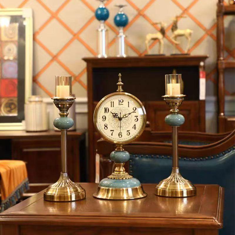 American Style Creative Retro Desktop Clock European Style Silent Clock Study Desk Decoration Home Decor Exquisite Gift