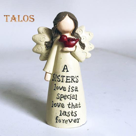 Angel Ornament Exquisite Workmanship Friendship Angel Statue Resin Angel Sculpture for Home