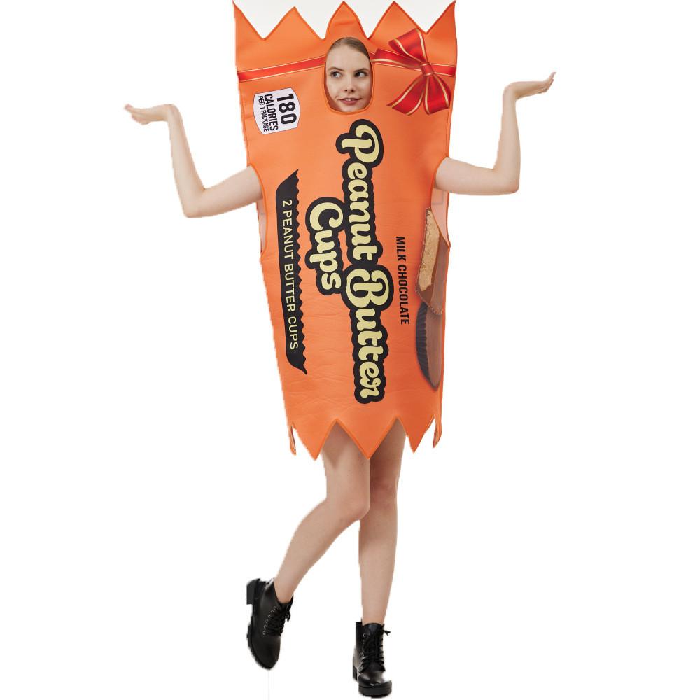 Halloween Cosplay Peanut Butter Chocolate Bar Unisex Jumpsuit For Themed Parties