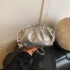 Glossy Cloud Bag Gold Silver Pleated Dumpling Bag Women's New Niche Design Single Shoulder Messenger Bag