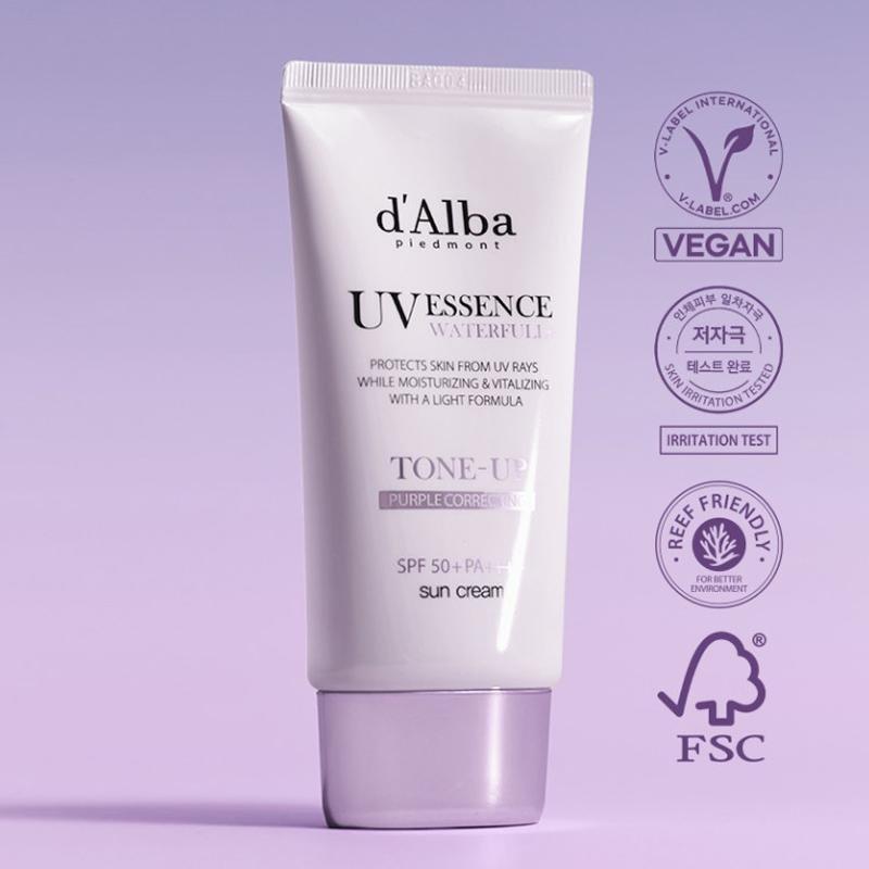 d'Alba Waterfull UV Essence Tone Up Sun Cream #Purple SPF 50+ PA++++ 50ml