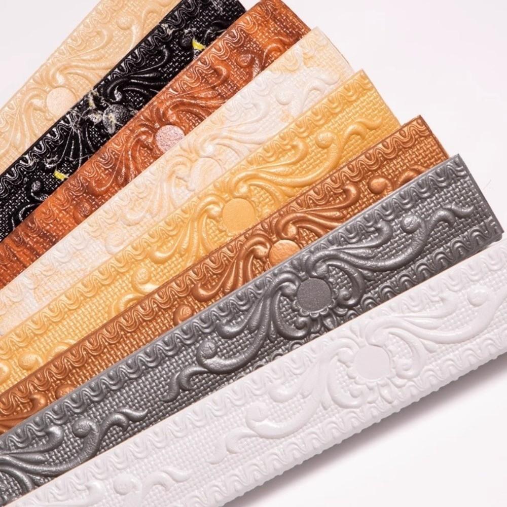 1 Roll Waterproof Ceiling Decoration Strip Self-Adhesive 3D Wall Sticker Antifouling Easy Installation Skirting Wall Stickers