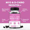 Suplemento Alimentar de Mio-Inositol 2000 mg, Com Vitamina D3, D-Chiro-Inositol, 120 Cápsulas Moles Por Frasco