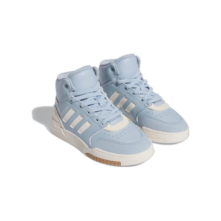 Adidas Originals Drop Step Comfortable Versatile Non-Slip Shock Absorbing Durable High-Top Kids Skate Shoes Kids Skate Shoes Blue IF2727