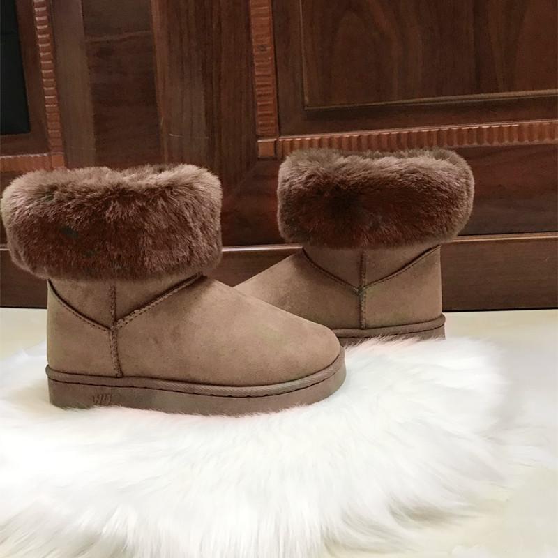 Snow boots women's winter fur to keep warm, thickened student short boots thick-soled velvet short tube women's cotton boots winter models