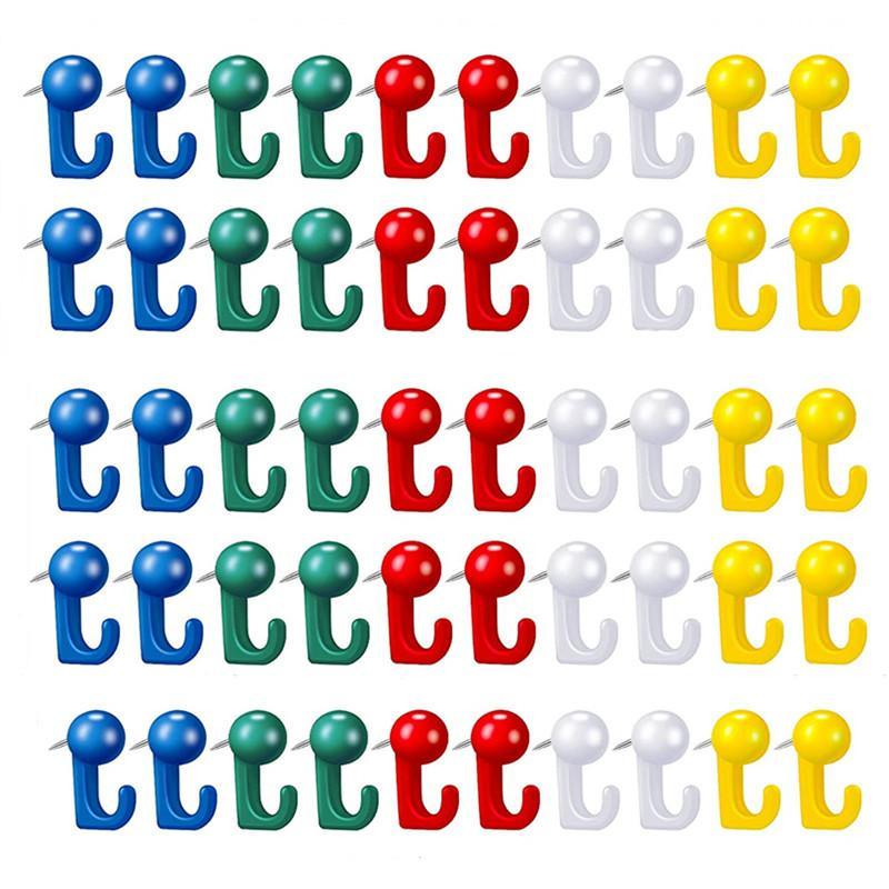 Push Pin Hooks 50PCS Damage-free Plastic Thumbtacks for Cork Board Photo Holding Office School Art Projects