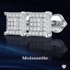 Certified D VVS1 Moissanite Stud Earrings 925 Sterling Silver Mens Jewelry