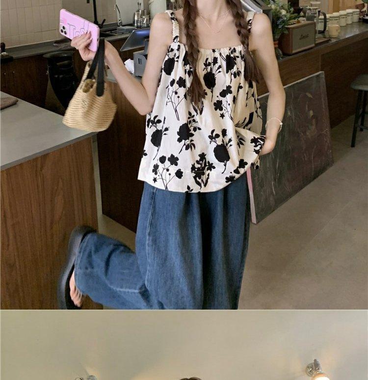 Extra Large Floral Camisole Vest for Plus Size Women - French Niche Design