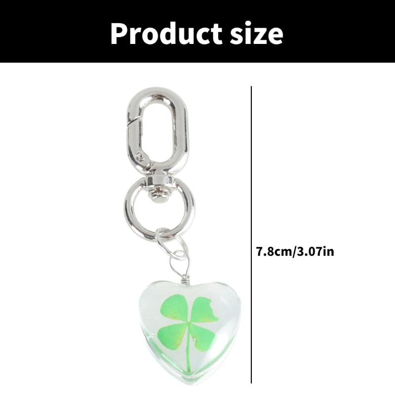 Multi Purpose Four Leaf Clovers Keychain Trendy Four Leaf Clovers Key Rings Adornment Eye Catching Keychain Pendant