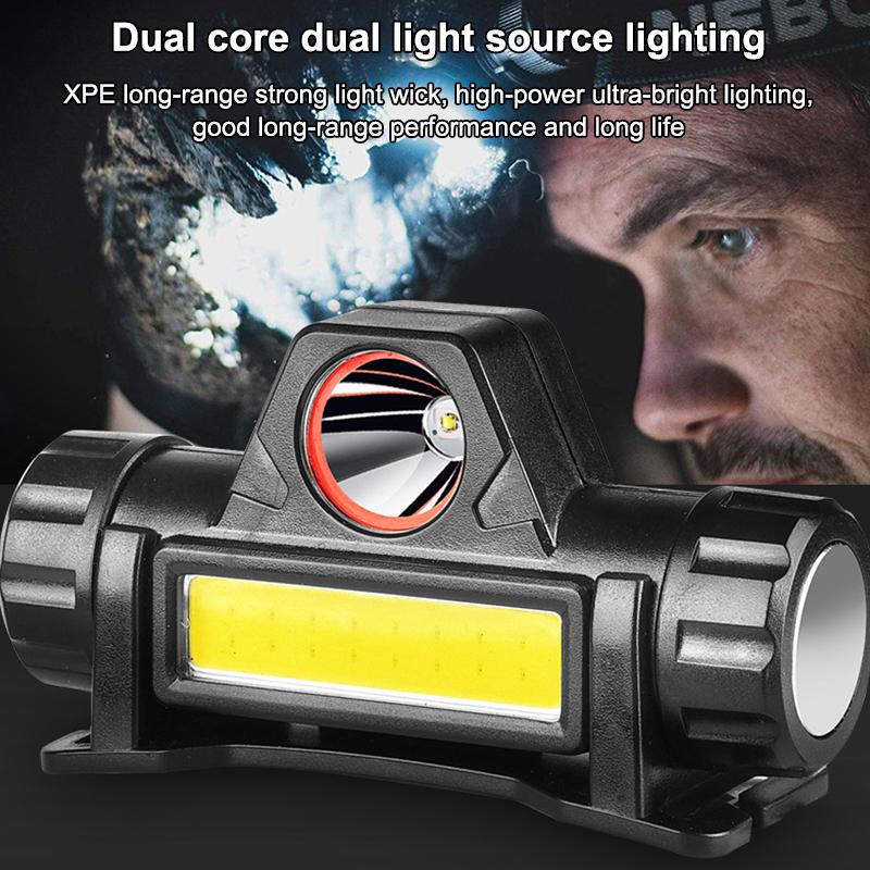 Outdoor Headlights With Long Battery Life And Strong Light Led Night Fishing Charging Head Mounted Magnetic Flashlight 1/2Pcs