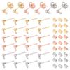 60Pcs 3 Color 304 Stainless Steel Ball Stud Earring Post with Loop with 60Pcs 3 Color 304 Stainless Steel Ear Nuts Mixed Color
