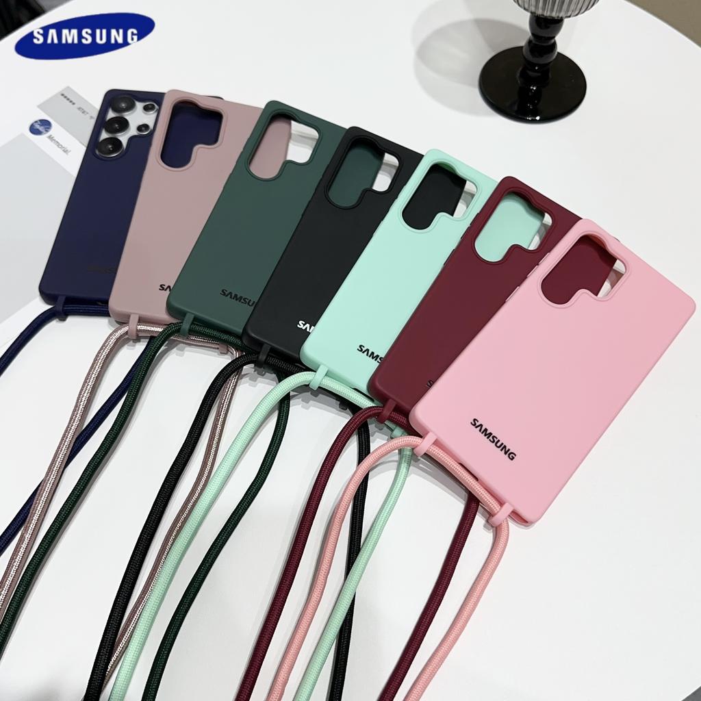 Crossbody Necklace Lanyard Cord Case Samsung Galaxy S25 S26 S24 S23 S22 S21 Ultra Plus S20 FE A32 A52 A72 A73 TPU Soft Cover