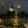Solar Watering Can Light Hanging Kettle Lantern Light Waterproof Garden Decor Metal Retro Lamp for Outdoor Table Patio Lawn YarD