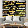 Excavator Print Tapestry, Backdrop, Easy Setup, Ideal for Bedroom, Office & Living Room, with Aesthetic Wall Hanging Decor.