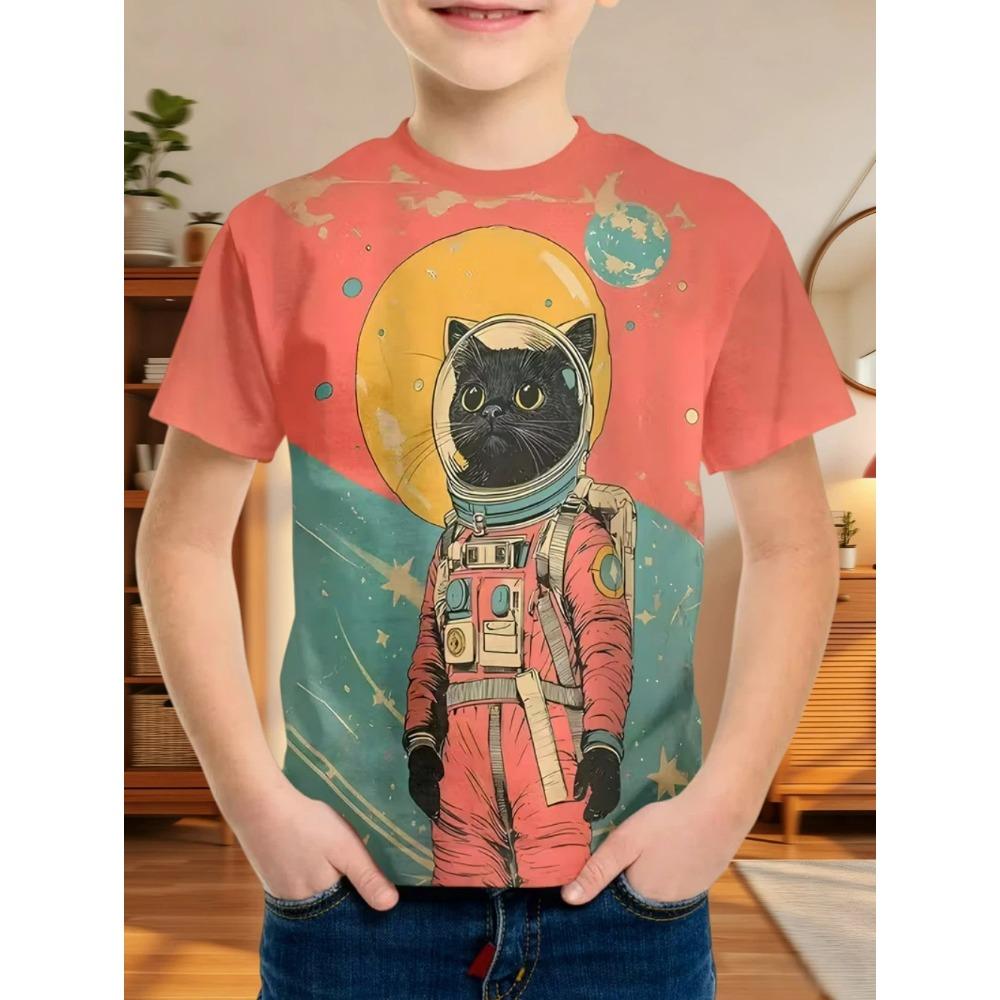 Kids Clothing Clothes for Boy Short Sleeve Tees Top Kids Clothes Animal 3D Print Fashion O-Neck Summer Girl Clothes