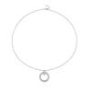 LinkerLove Moissanite Pendant Necklace Diamond Circle Pendant Chain for Women S925 Silver Choker Necklace Fine Jewelry