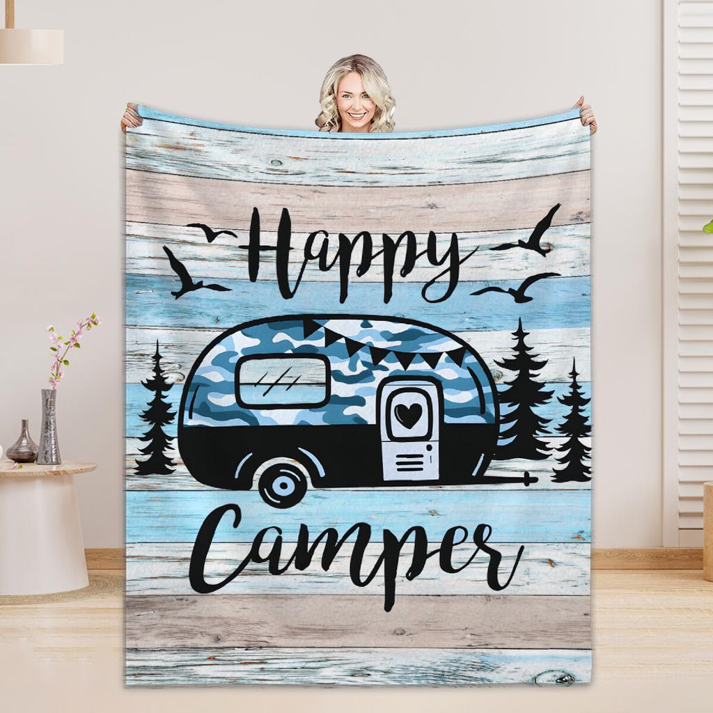 Camping Flanelldecken für Kinder und Familie Weich Bequem Bettbezüge Perfekt für Heimdekoration Nickerchen Arbeitszimmer
