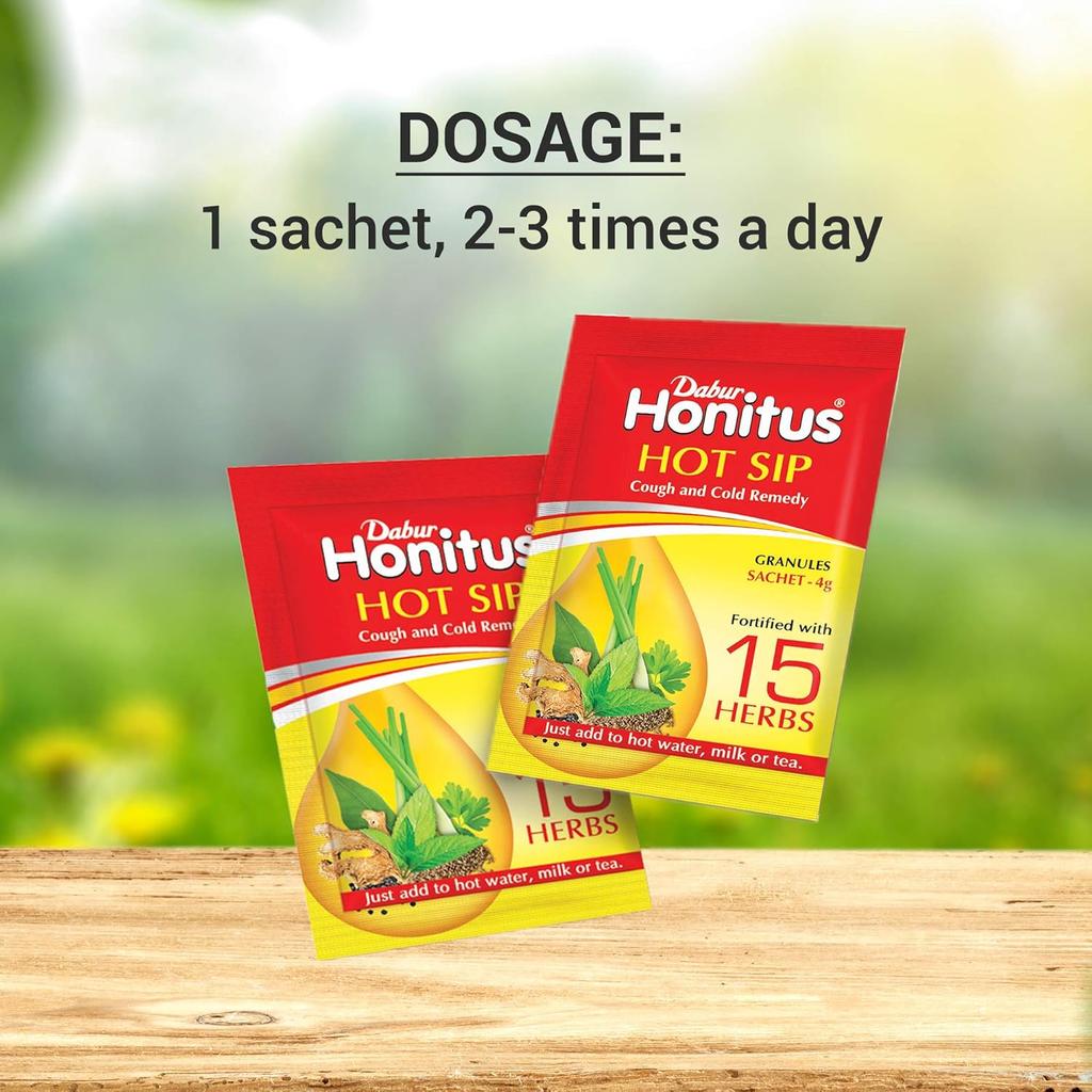 Dabur Honitus Hot Sip Ayurvedic Kadha For Instant Cough Cold Relief 4gm Pack Of 7 Sachets 4gm