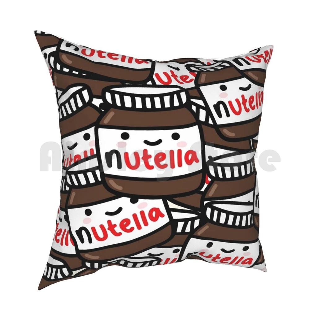 Cute Nutella Pattern Pillow Case Printed Home Soft DIY Pillow Cover Funcases Fun Cases Ogo Youtubers Youtube Tumblr Joe