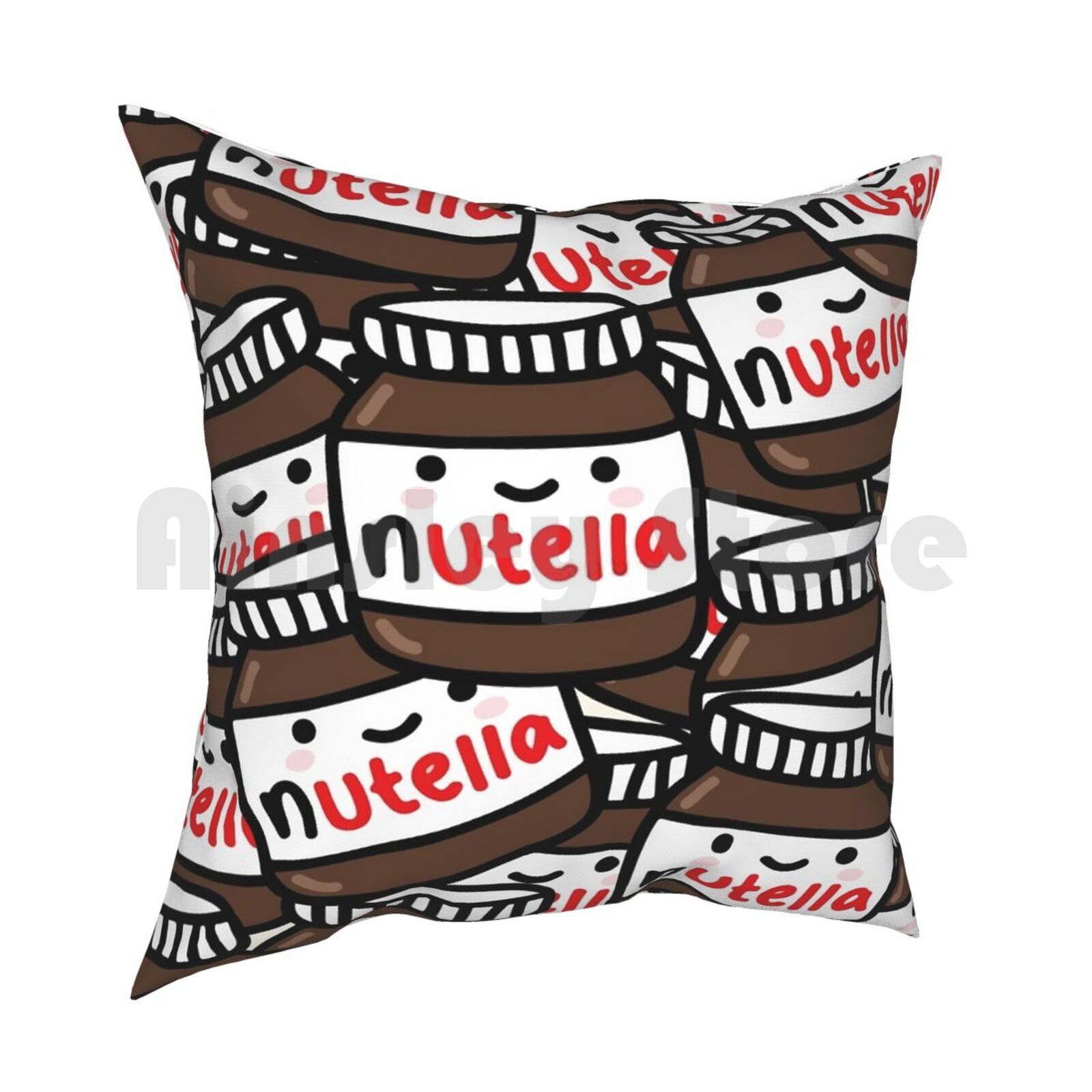 Cute Nutella Pattern Pillow Case Printed Home Soft DIY Pillow Cover Funcases Fun Cases ogo Youtubers Youtube Tumblr Joe 30cmx30cm