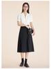 Women's Professional Short Sleeve V-Neck Satin Blouse - Iron-Free, Wrinkle-Resistant, Blue.