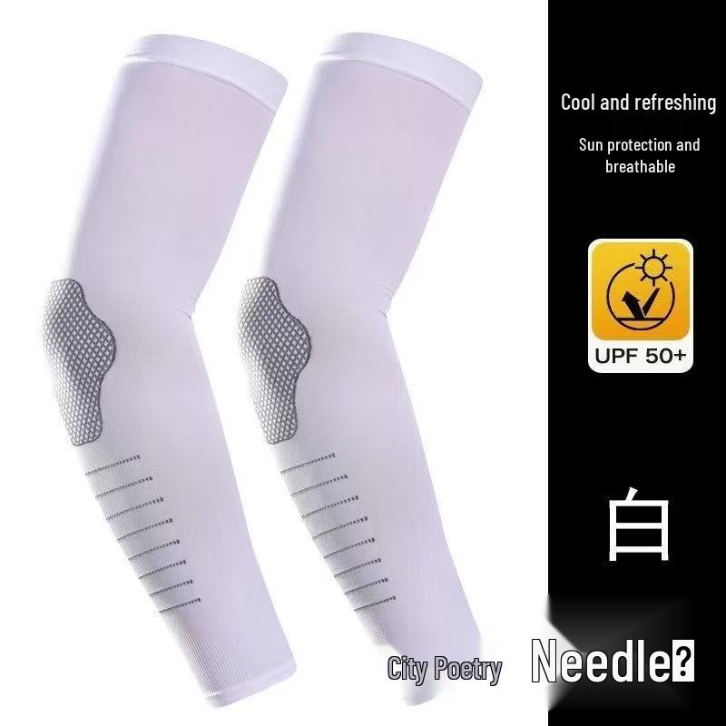 Men's Sun Protection Ice Silk Elbow Sleeve – Large, High Quality, Plus Size