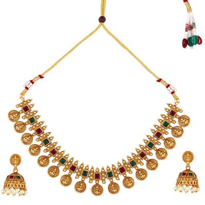 Necklace Set For Women | Pearls Jewellery Set for Women | Gold Plated Jewellery Set | Temple Jewellery Set for Womens