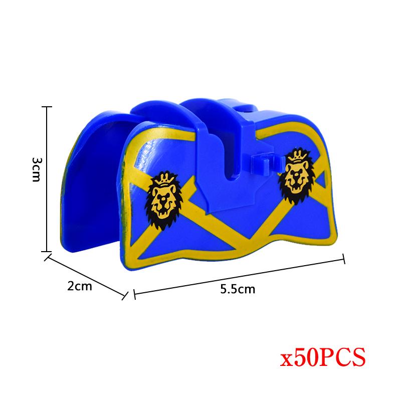MOC 50 Stück Mittelalter Militär Mittelalter Ritter Kriegspferd Rüstung Pferdeleine Actionfiguren Bausteine Steine Spielzeug Kindergeschenk