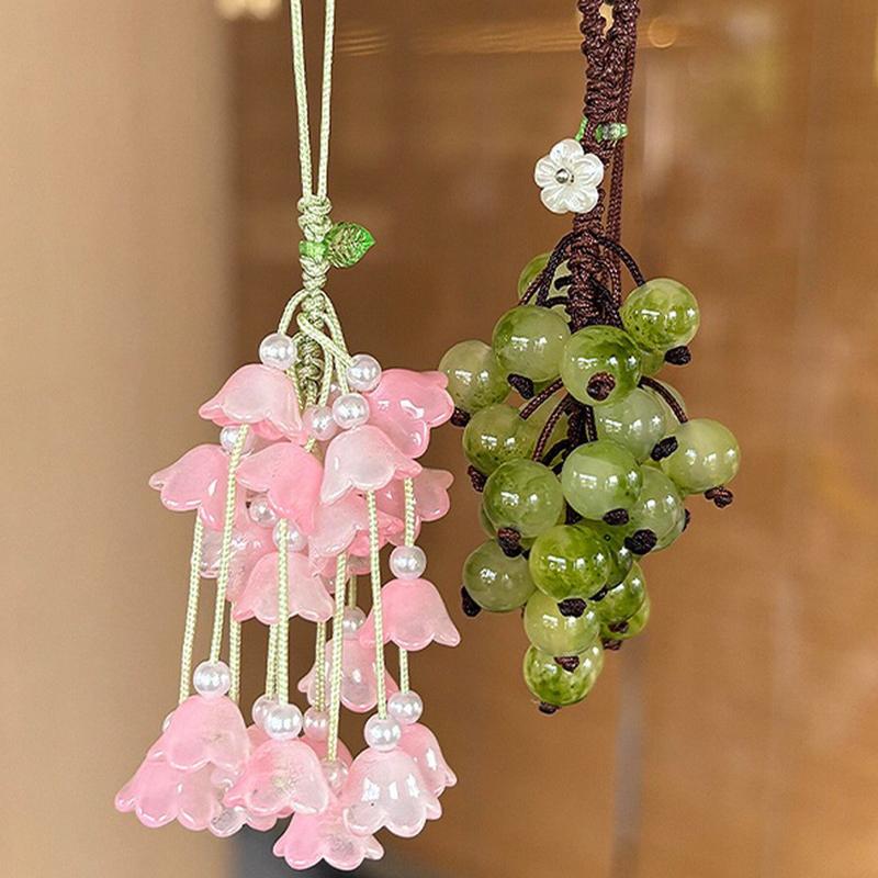 Grape Pendant Lily Of The Valley Diy Craft Kit Fresh And Cute Phone Charm Bag Charm Creative Keychain
