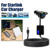 For Starlink Charger USB Type C Lighter Car Charger with Digital Voltmeter Waterproof Extension Car Accessories
