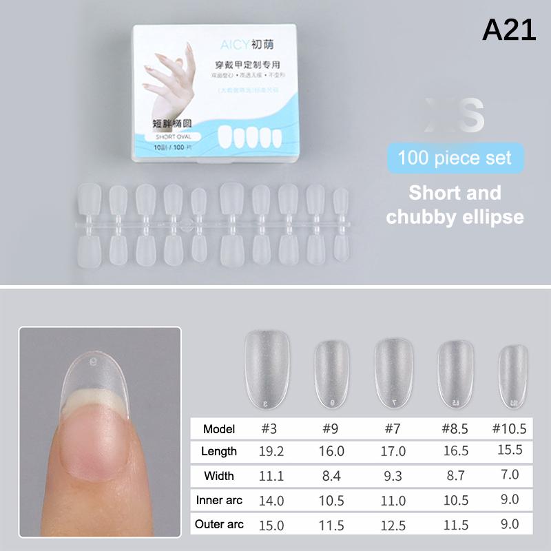 100Pcs/Box Matte Fake Nails No Polishing Press On False Nails Medium Short Design High Matt Soft Gel Nail Tips For Extension