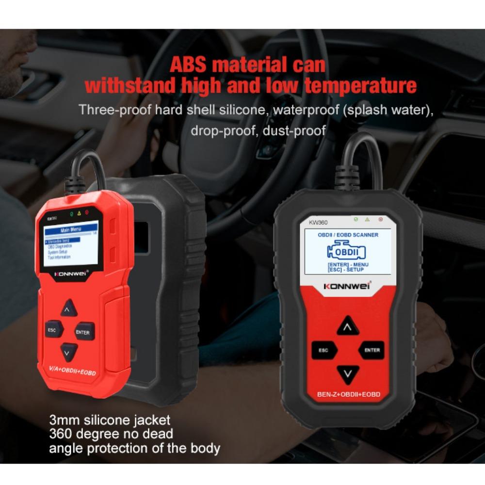 KONNWEI KW360 Full Systems OBD2 Scanner for Benz Professional Car Diagnostic Tool for C300 W204 W205 W211 ABS Airbag Oil Reset
